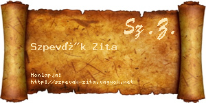 Szpevák Zita névjegykártya